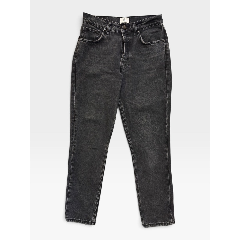 Anine Bing Sonya Jean | High Rise Straight Leg | 28 | Charcoal Black | Rigid